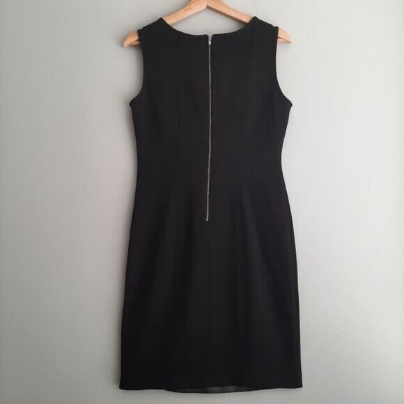 ECI New York Faux Leather Geometric Lasercut Panel Sheath Dress Sz 8 - Picture 8 of 13